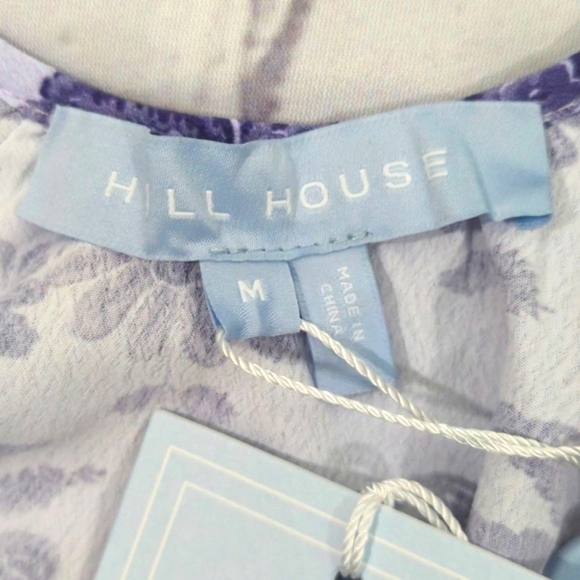 HILL HOUSE The Simone Midi Dress Lilac Purple Tonal Floral Medium - Picture 12 of 14